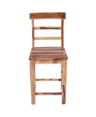 Taos Solid Sheesham Wood Counter Chair, Natural (Set of 2)