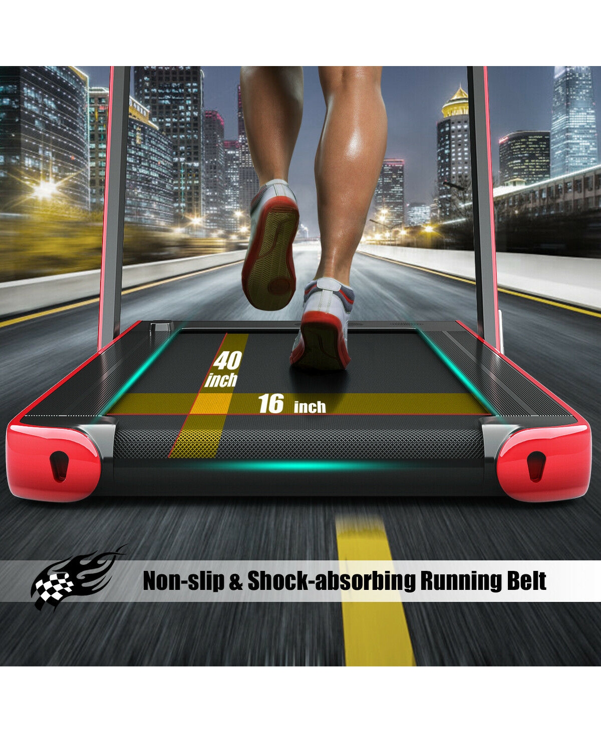 Skonyon 2-in-1 Electric Motorized Health and Fitness Folding Treadmill with Dual Display and Speaker