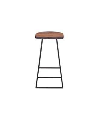 Clement Solid Sheesham Wood 30" Bar Stool, Gray