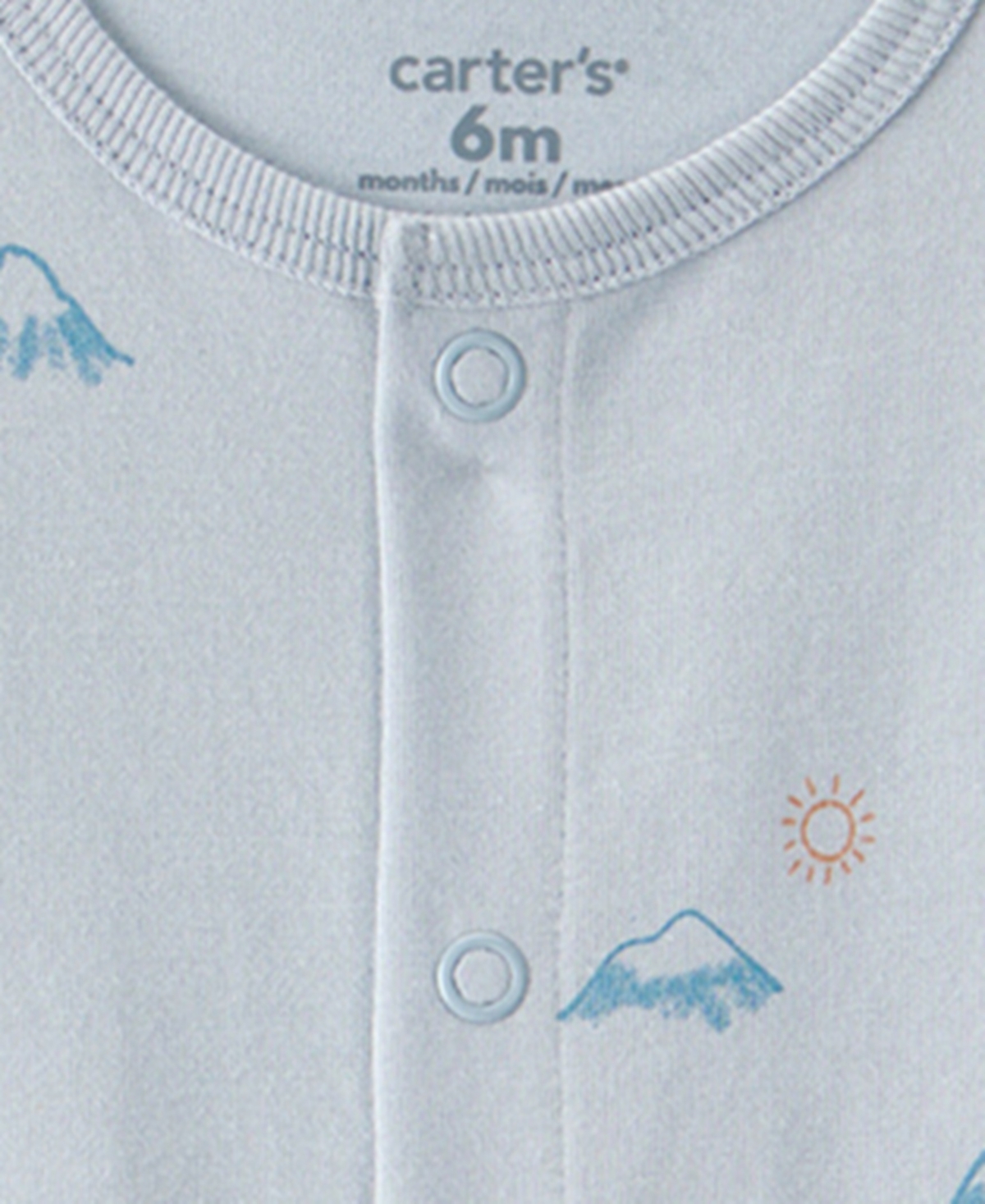 Carter's Baby Boys Travel Printed Snap-up Romper In Blue