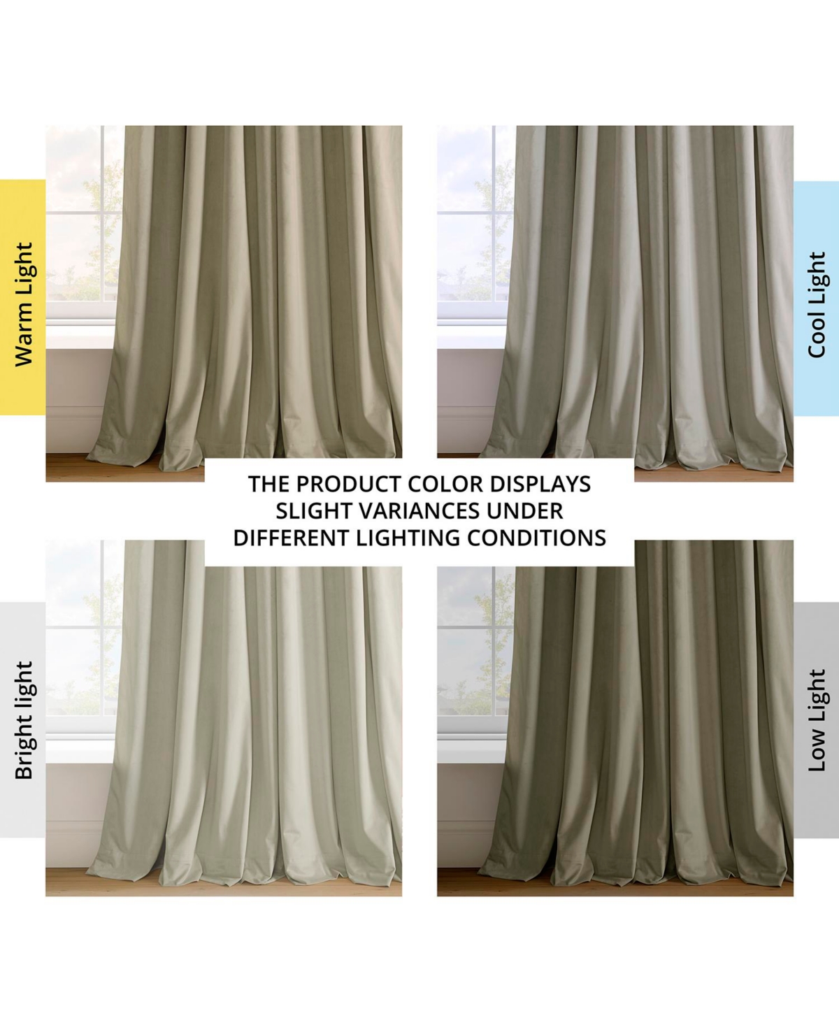 Half Price Drapes Cool Beige Signature Velvet Blackout Curtain