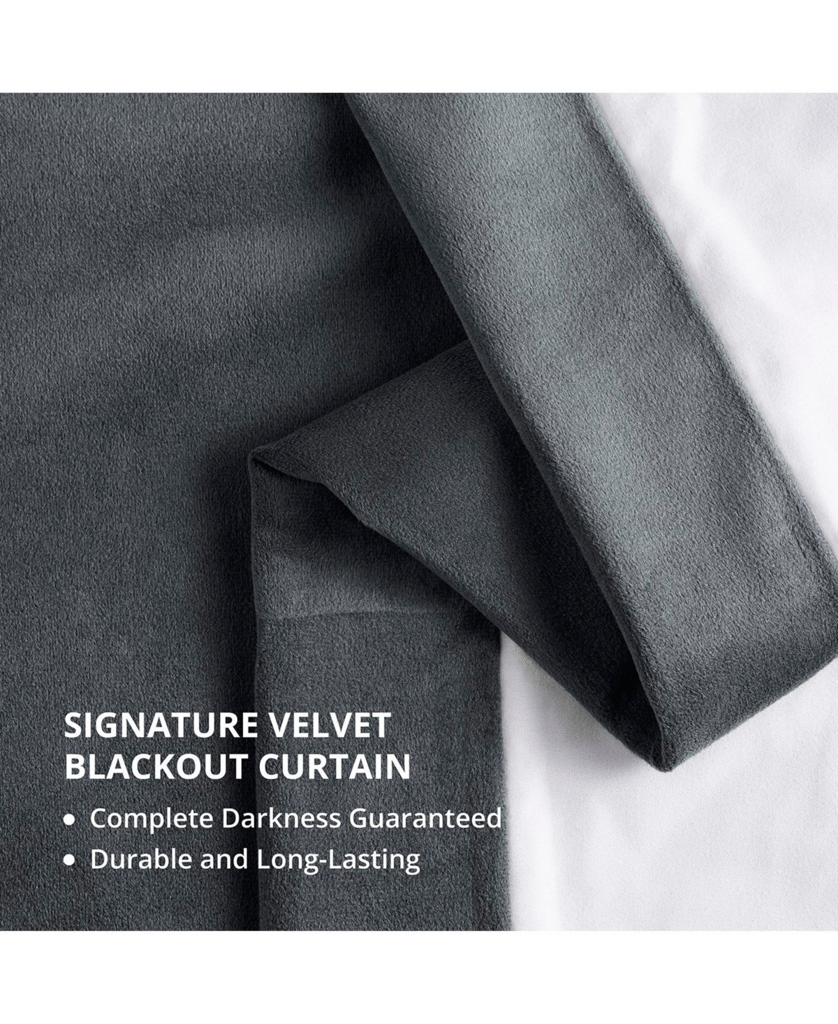 Half Price Drapes Distance Blue Grey Signature Velvet Blackout Curtain