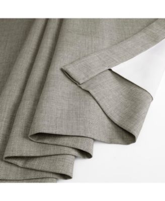 Fossil Grey Italian Faux Linen Room Darkening Curtain