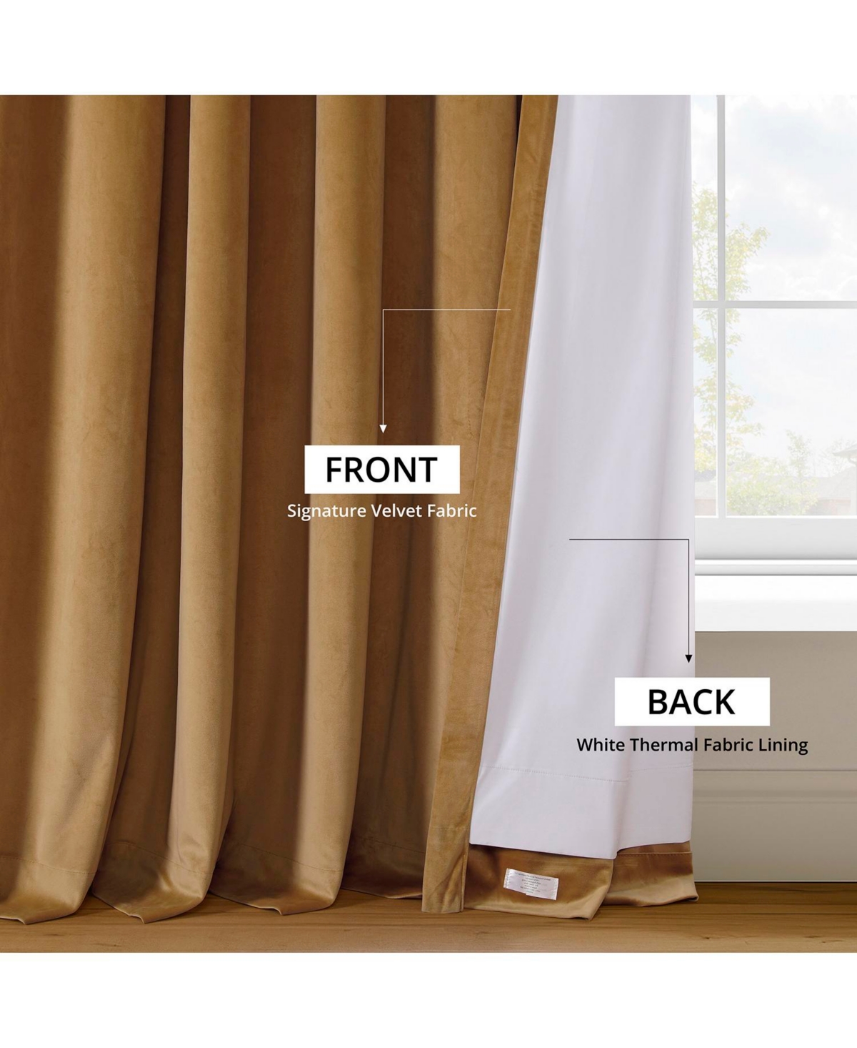 Half Price Drapes Amber Gold Signature Extra Wide Velvet Blackout Curtain