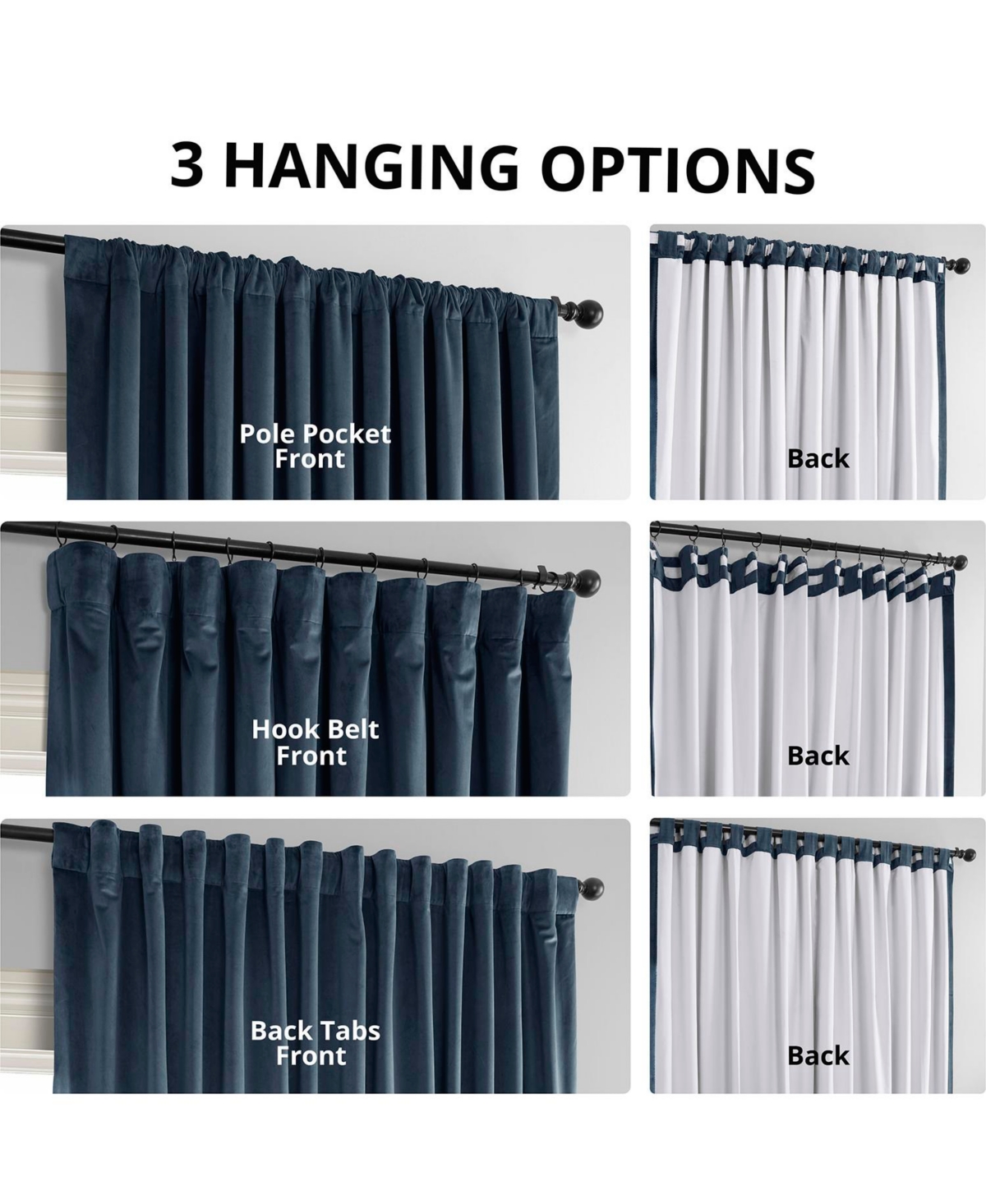 Half Price Drapes Midnight Blue Signature Extra Wide Velvet Blackout Curtain