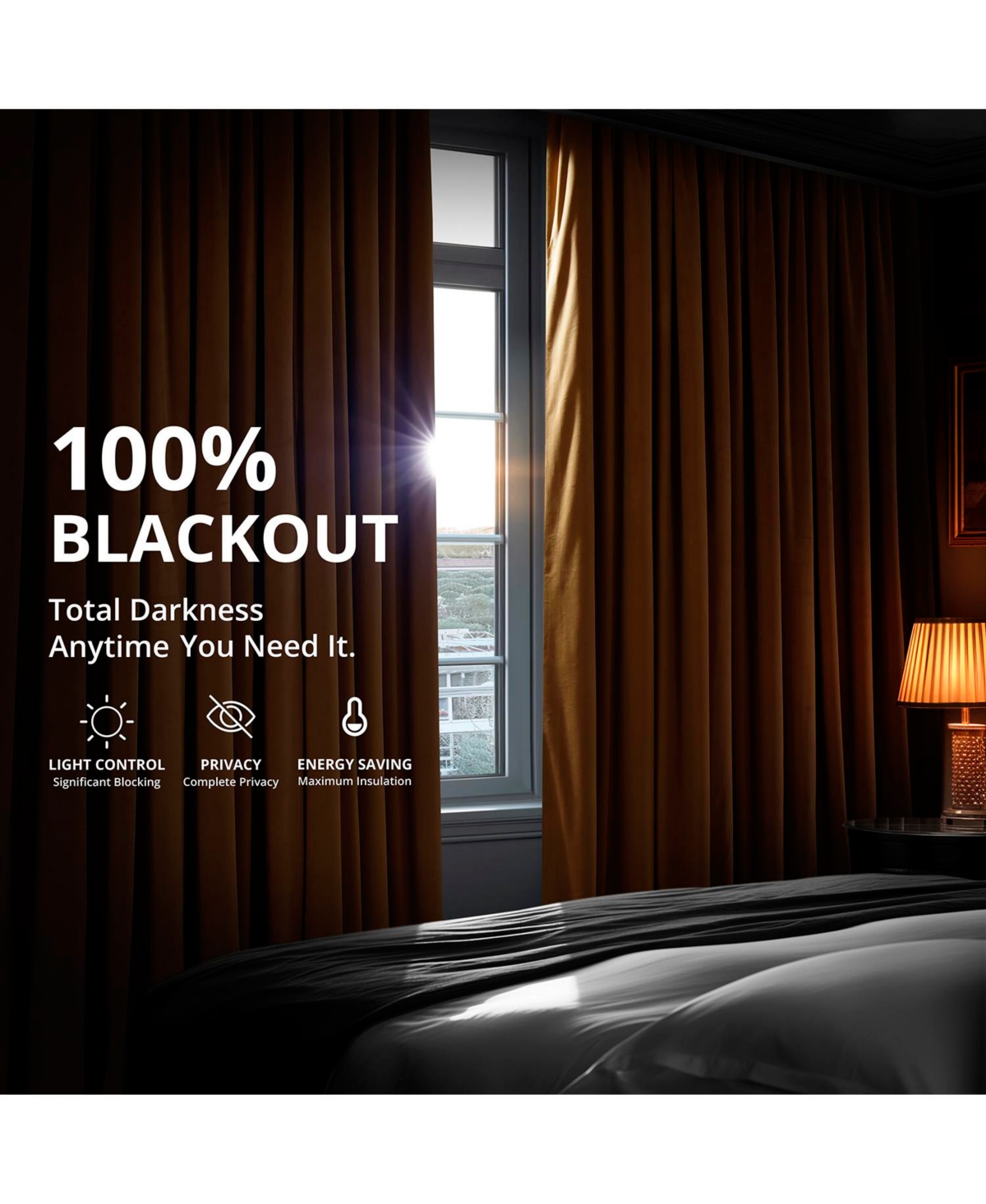 Half Price Drapes Amber Gold Signature Extra Wide Velvet Blackout Curtain