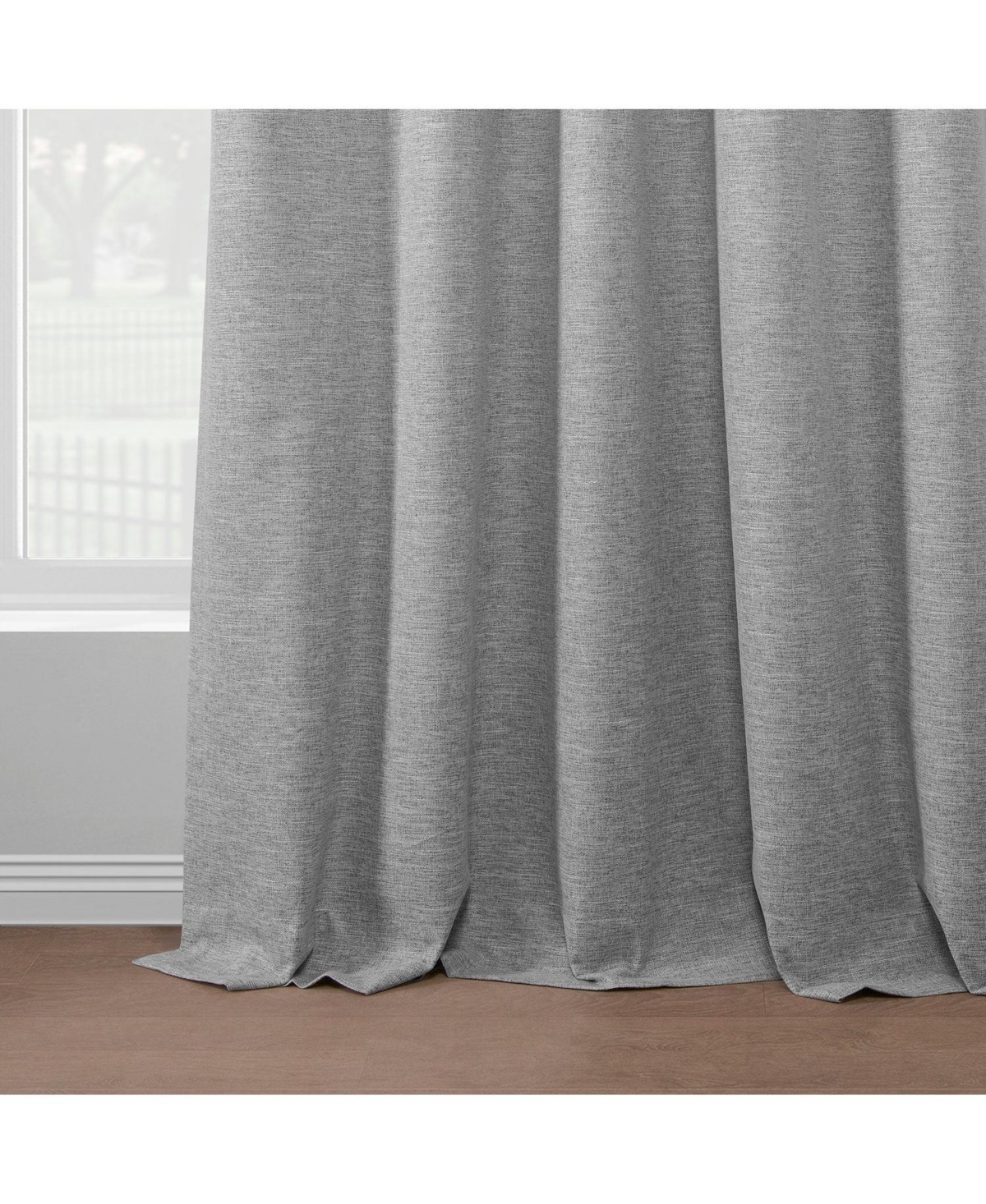 Half Price Drapes Boho Chic Faux Linen Blackout Curtain Pair (2 Panels