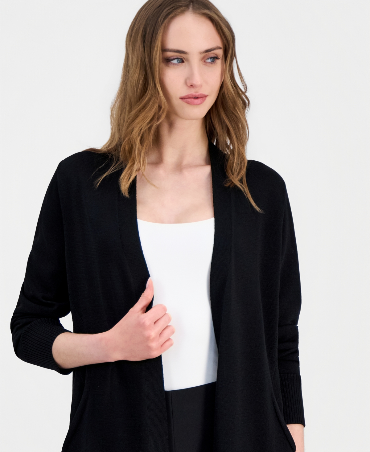 Anne Klein Women's Long-Sleeve Open-Front Cardigan