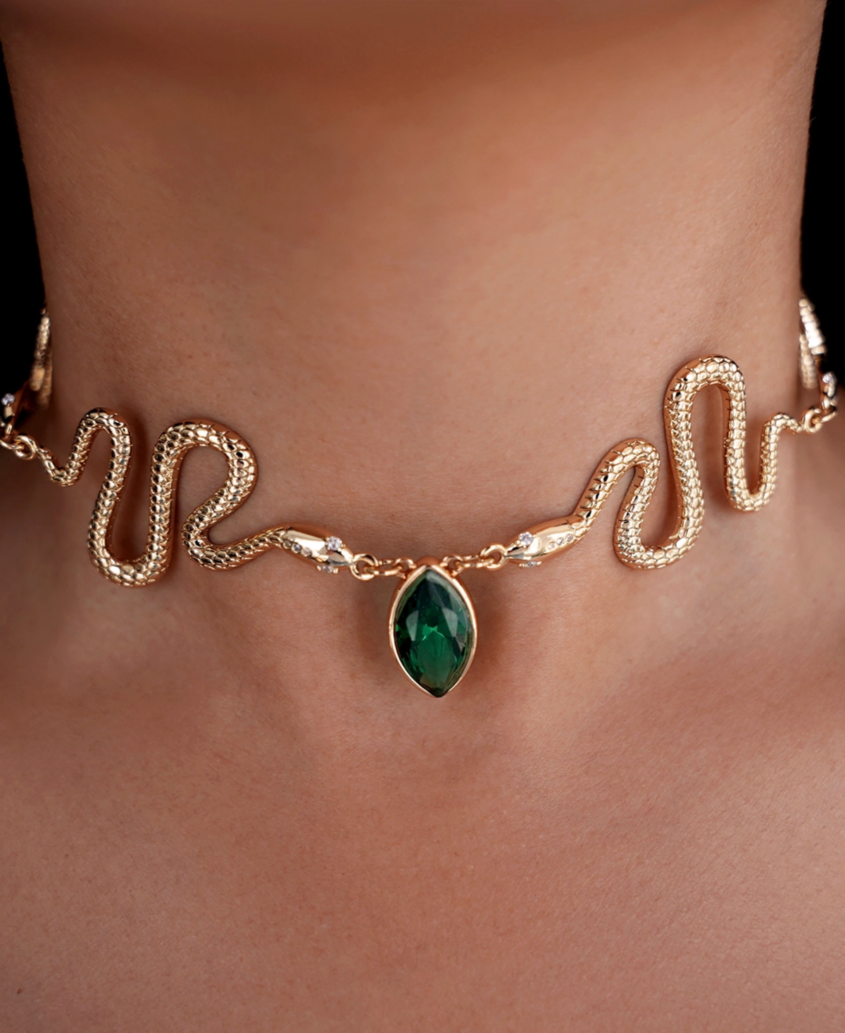 Ettika Gold Plated Serpentina Choker Necklaces