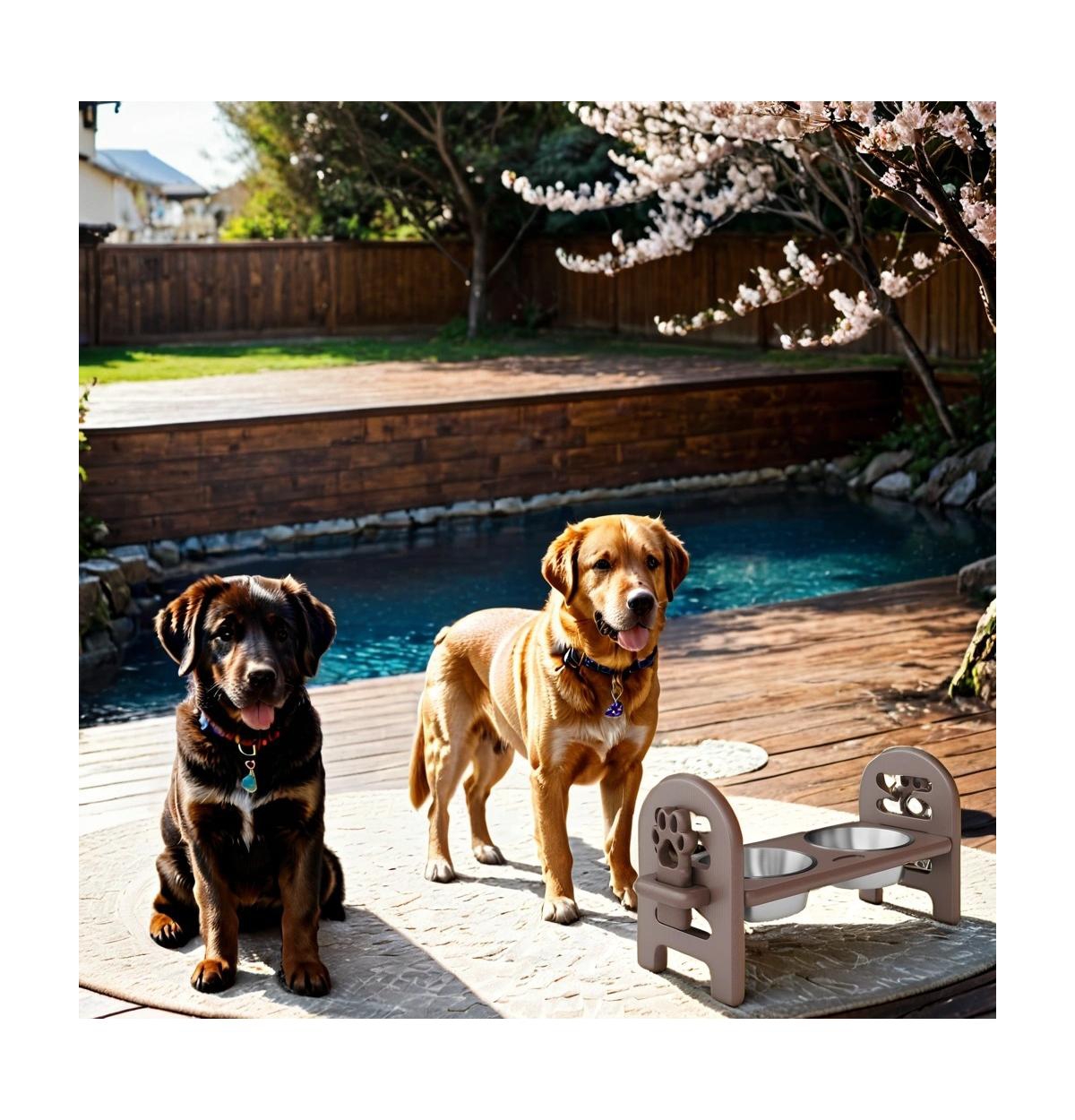 Aostirmotor Conscious Pet Feeder Repurposed Poly Lumber Adjustable Height for On-the-Go Meals