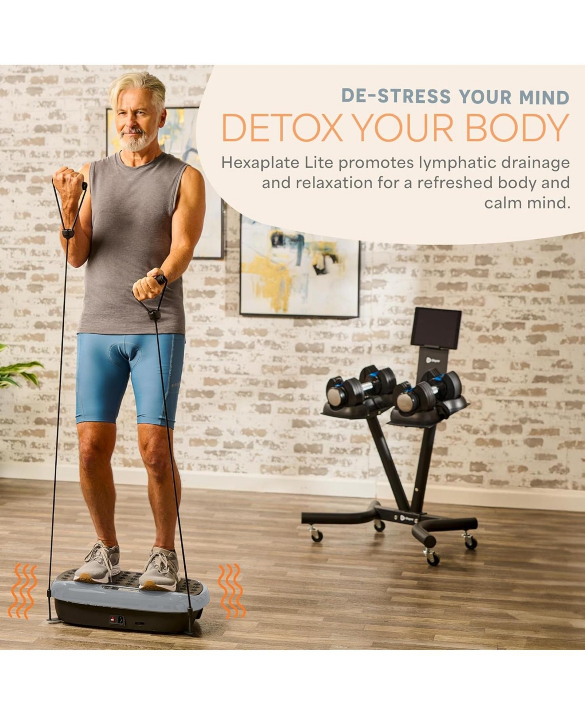 Lifepro HexaPlate Lite Vibration Plate – Full Body Workout Platform with Magnetic Acupoints for Muscle Toning, Recovery & Lymphatic Drainage