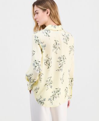 Women's Floral-Printed Button-Front Blouse