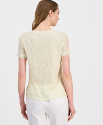 Petite Short-Sleeve Banded T-Shirt