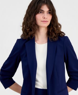 Women's Scrunch-Sleeve Open-Front Blazer