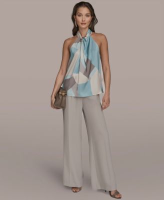 Women's Printed Twist Halter Neck Top