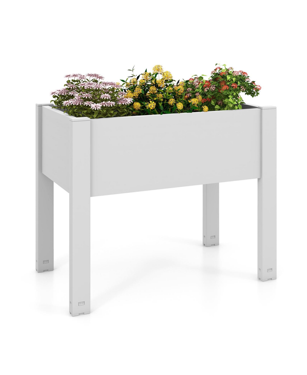 Sugift 53-l Raised Bed Grow Box Self-Watering Planter Box Stand with Water Level Monitor