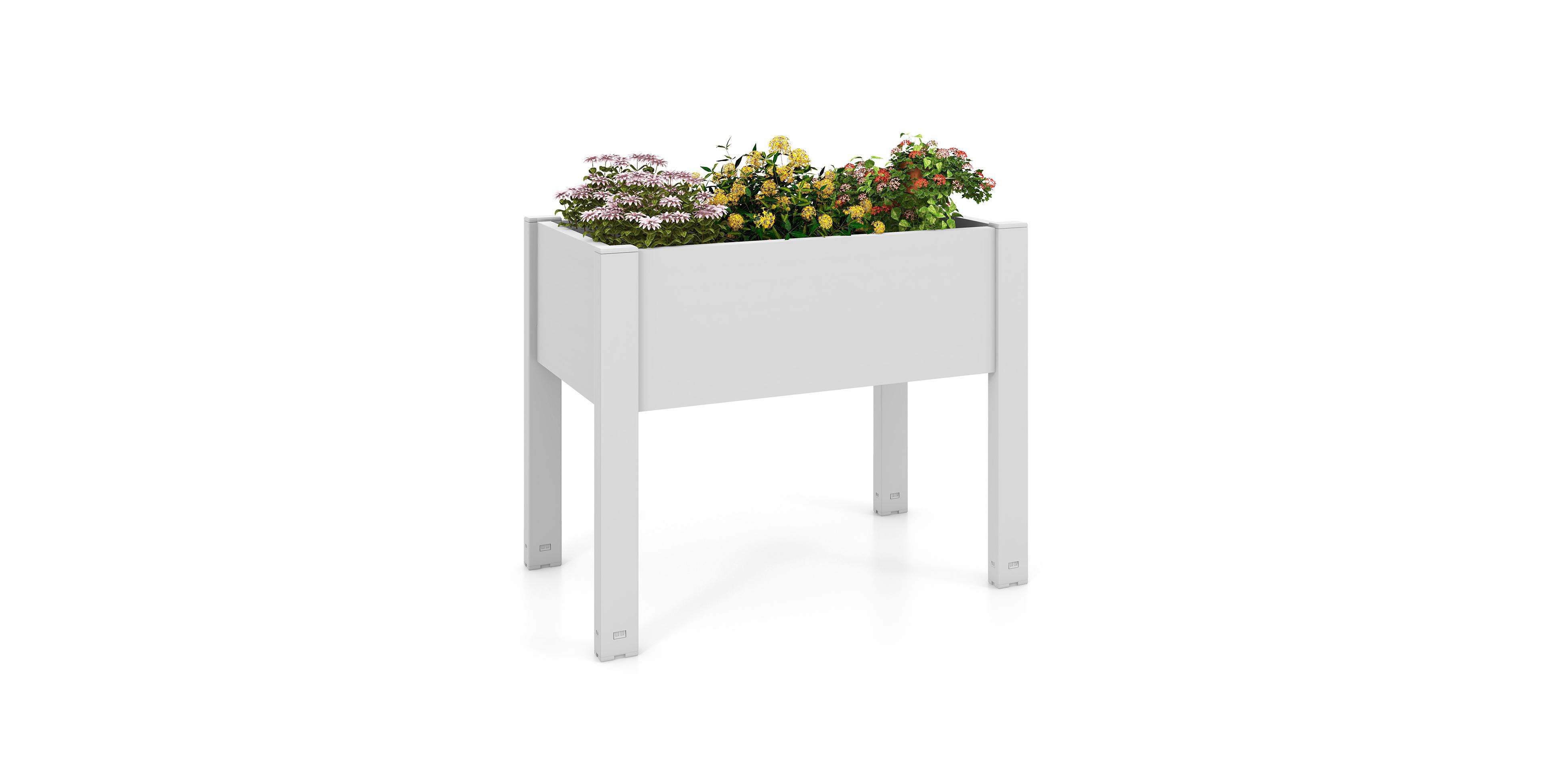 Sugift 53-l Raised Bed Grow Box Self-Watering Planter Box Stand with Water Level Monitor