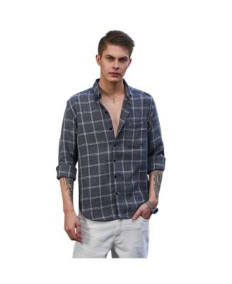 Men's Charcoal Grey BiGraph-Check Shirt