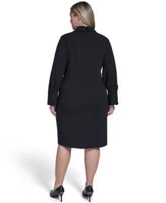 Plus Size Twist Design Shirt Dress