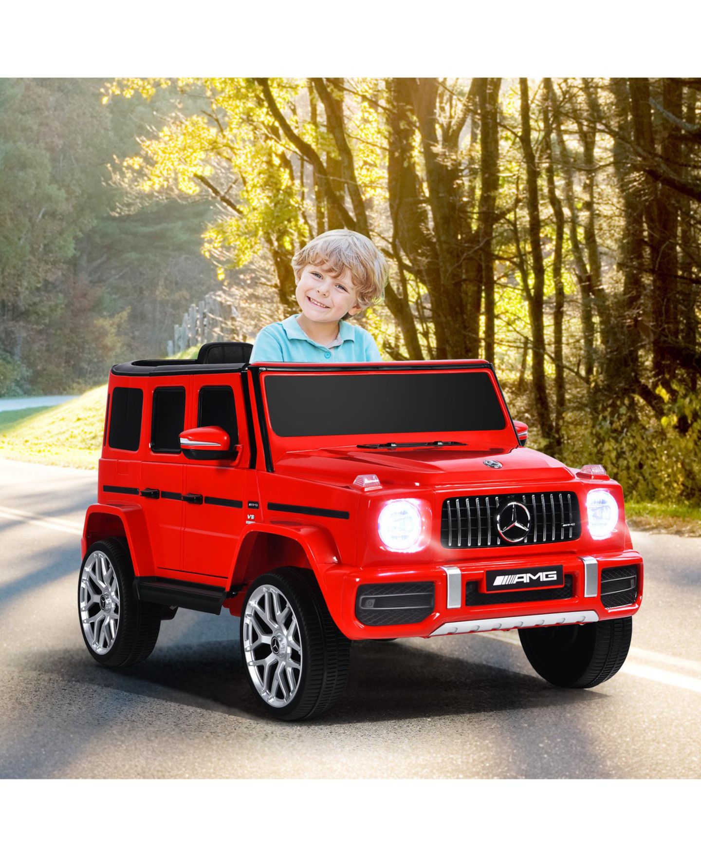 Детская игрушка SUGIFT Mercedes-Benz G63 12V Licensed Remote-Control Ride-On Car, Up to 2 Riders, Ages 3+, цвет: Красный — фото 2