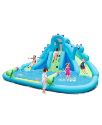 Inflatable Water Slide with Dual Slides and Large Splash Pool and Carry Bag (with 584W Blower)