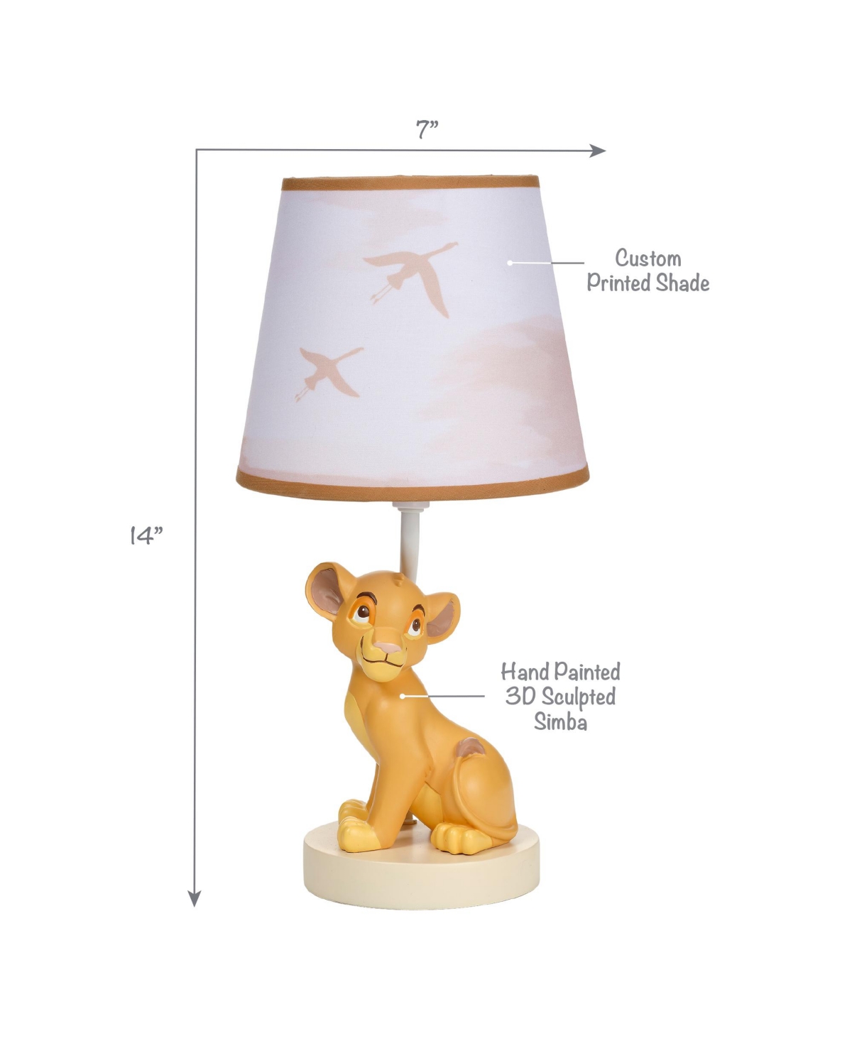 Lambs & Ivy Disney Baby Lion King Safari Custom Hand-Painted Lamp with Shade