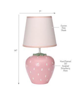 Flower Power Hand-Painted Custom Strawberry Lamp with Shade