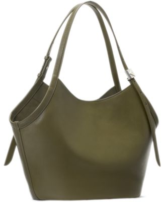 Deco Tulip Medium Leather Tote Bag