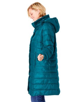 Plus Size Long Packable Puffer Jacket