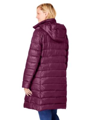 Plus Size Long Packable Puffer Jacket