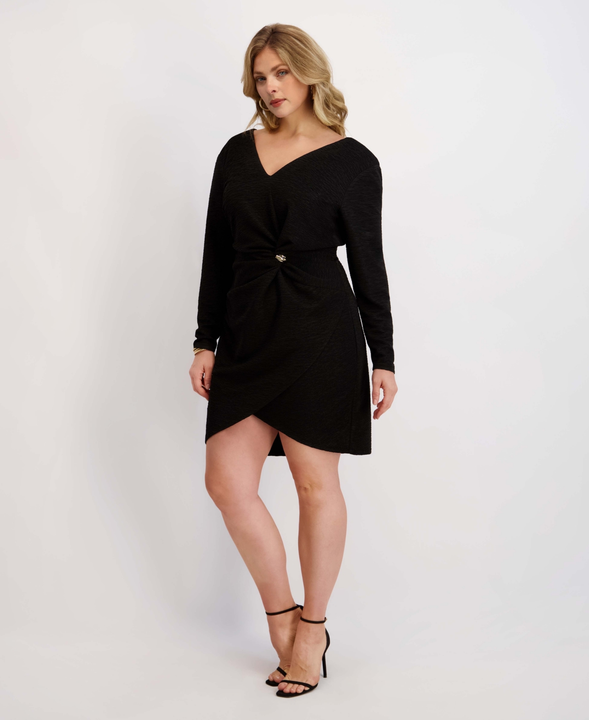 Siena Plus Textured Knit V-Neck Dress