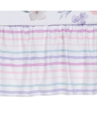 Girls Rule the World Pink Floral 4-Piece Baby Crib Bedding Set