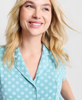 Women's Fluid Knit Notched-Collar Pajama Set  XS-3X