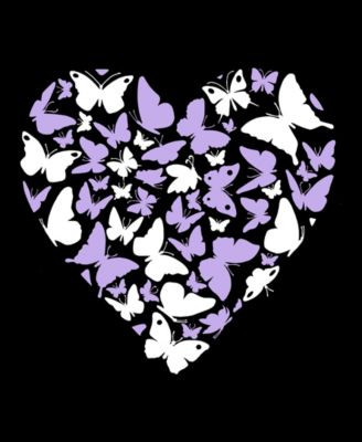 Women's Butterfly Heart Word Art Long Sleeve Sweatshirt