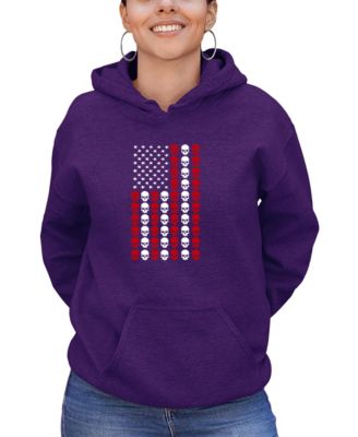 Women's Skull Flag Word Art Long-Sleeve Sweatshirt
