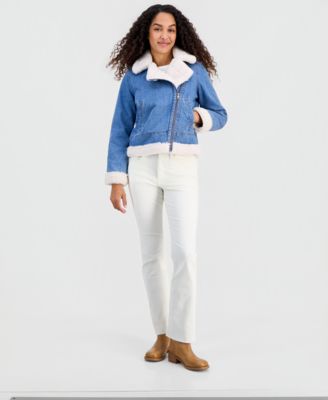 Women's Denim Moto Zipper Jacket