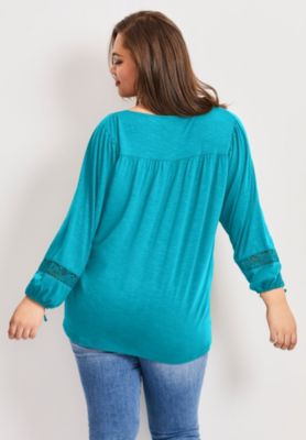Women's Crochet Trim Top