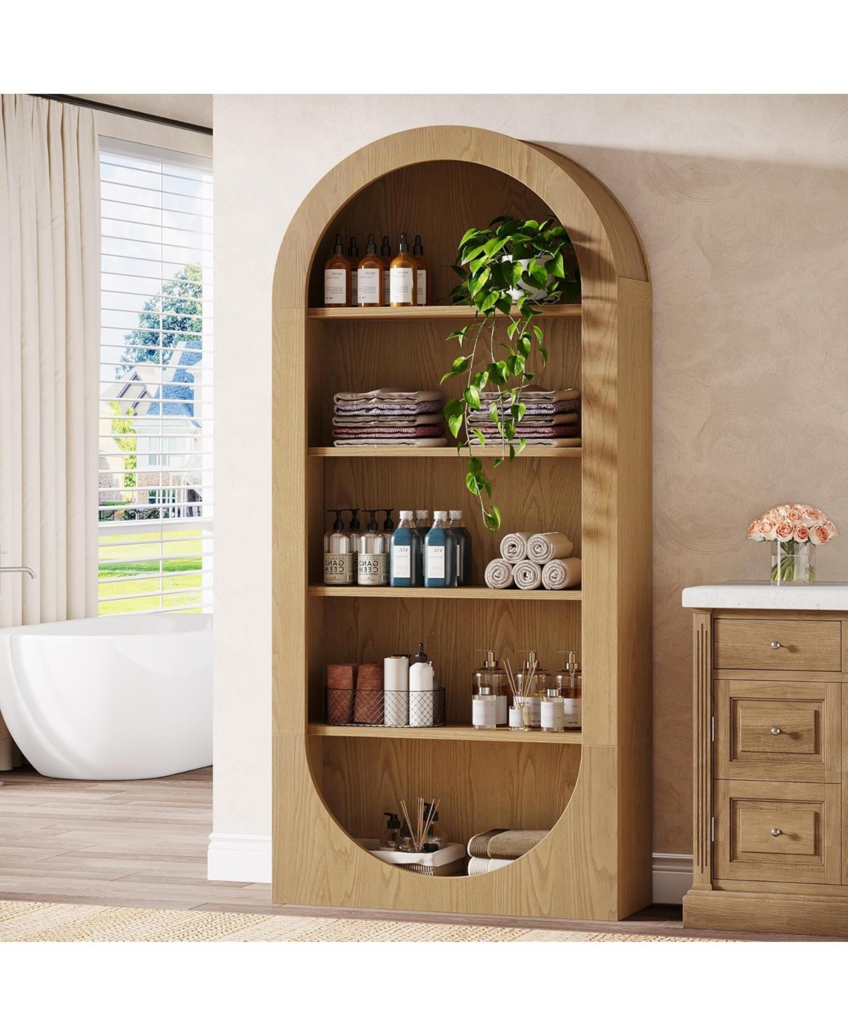 Tribesigns 70.9-Inch Tall Arched Shoe Rack, 5-Tier Open Shoe Cabinet, Shoes Storage Organizer