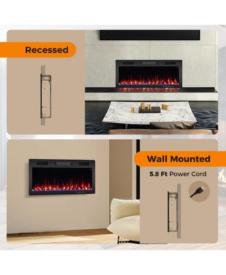 Fireplace 40 Inches Recessed and Wall Mounted for 2' x 6' Stud