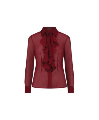 Women's Georgia Semi-Sheer Blouse - Burgundy