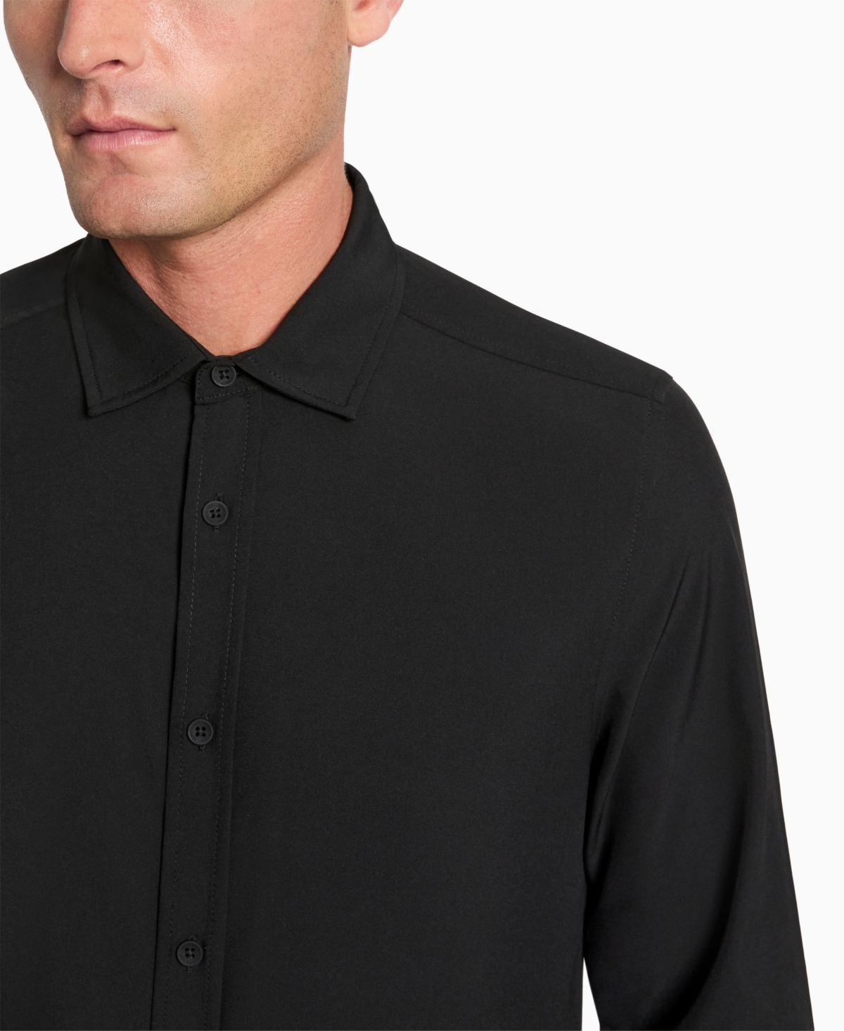 Kenneth Cole Men's Solid Slim Fit Performance Shirt