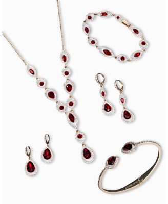 Givenchy Pave Stone Metal Tone Collection In Red