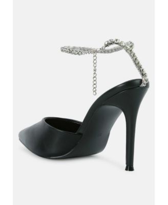 Womens Joyce Diamante Embellished Stiletto Mule Sandals