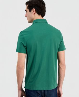 Men's Sleek Regular-Fit 1/4-Zip Piqu&eacute; Polo Shirt