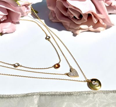 Suzy Levian Sterling Silver Cubic Zirconia Letter "S" Initial Disc Pendant Necklace