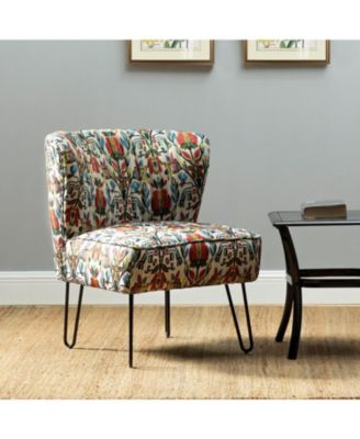 Sakari Contemporary and Classic Accent Chair with Floral Pattern
