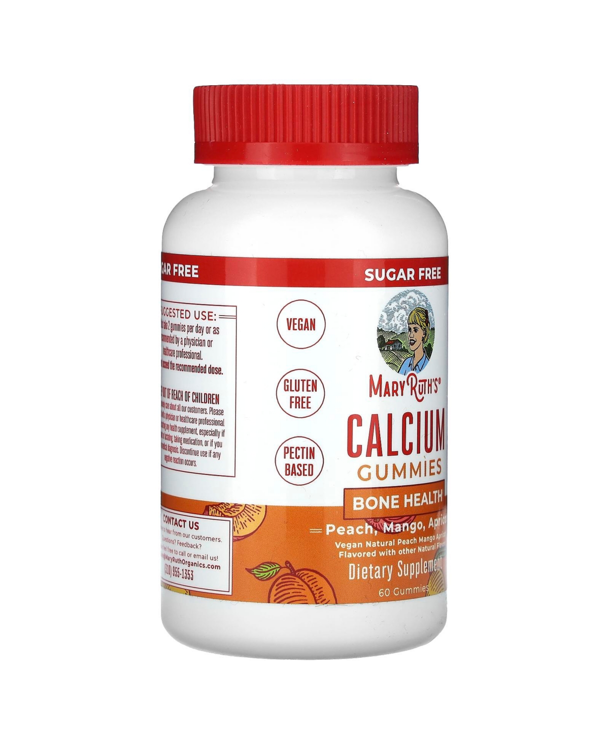 MaryRuth's Calcium Gummies Peach Mango Apricot 200 mg