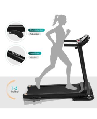 1.0 HP Foldable Treadmill Electric Support Mobile Power