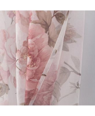 Ellie Doily Grommet Light Filtering Window Curtain Panel for Bedroom 54" x 95" Rose