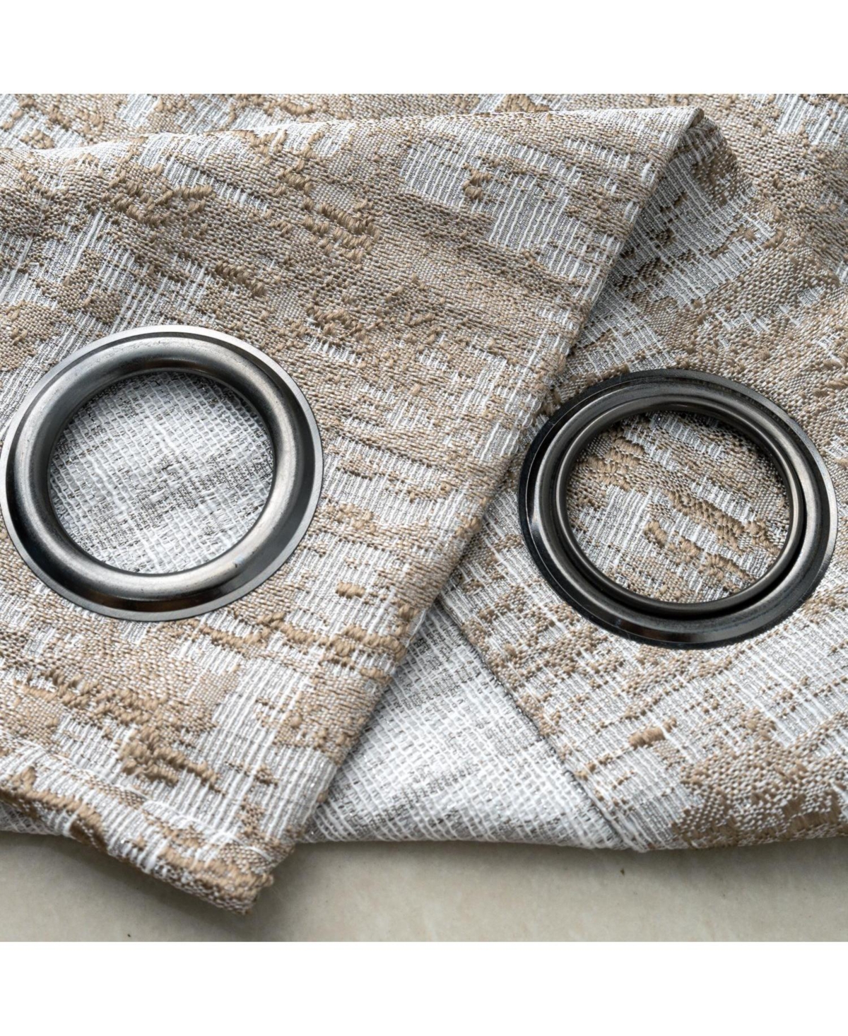 Rt Designer Collection Cambridge Jacquard 2 Pack Luxurious Modern Design Curtain Panel 36" x 84" Taupe